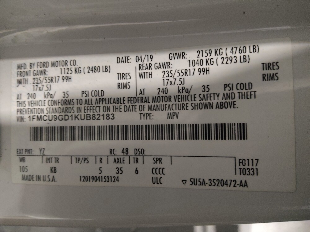 2019 Ford Escape in Jacksonville, FL 32210 - 18113434 33