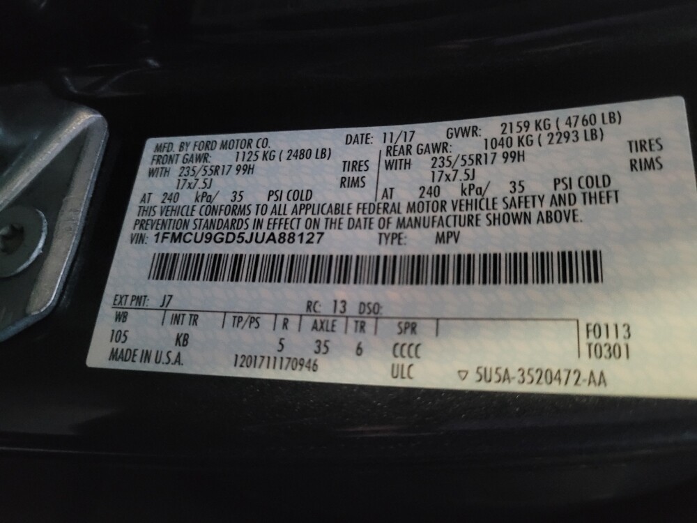 2018 Ford Escape in Stone Mountain, GA 30083 - 18113536 33