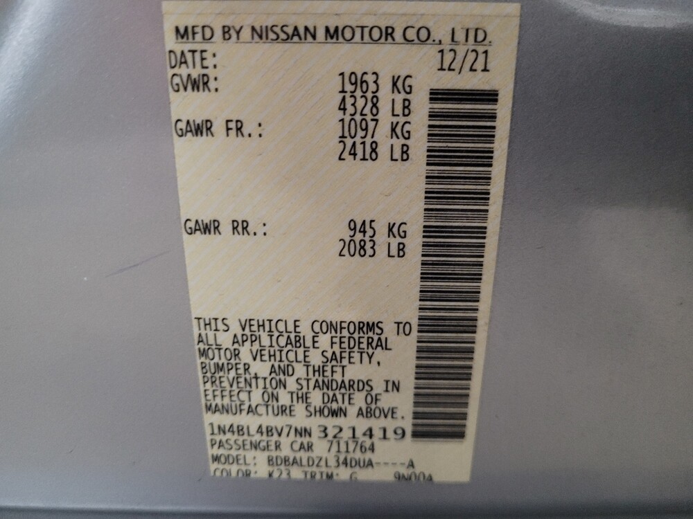 2022 Nissan Altima in Glen Burnie, MD 21061 - 18114169 33