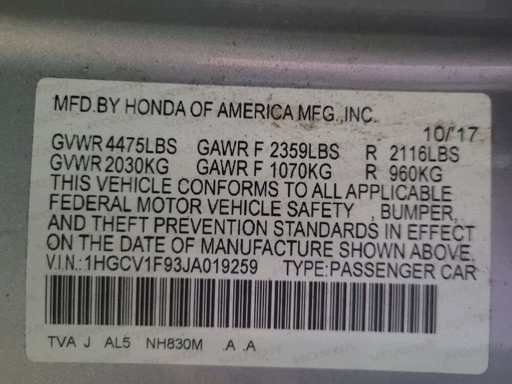 2018 Honda Accord in Union City, GA 30291 - 18114262 33