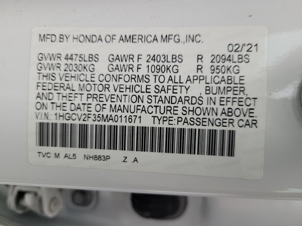2021 Honda Accord in Phoenix, AZ 85015 - 18114490 33