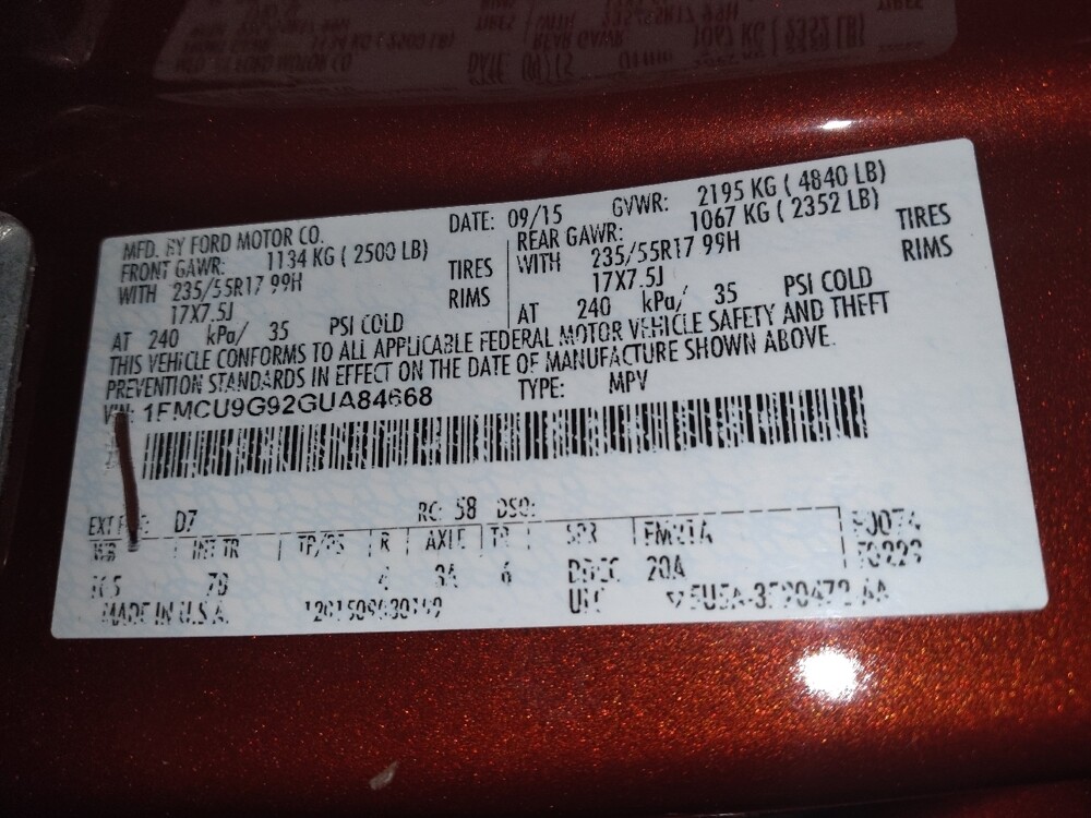 2016 Ford Escape in Salem, VA 24153 - 18114520 33