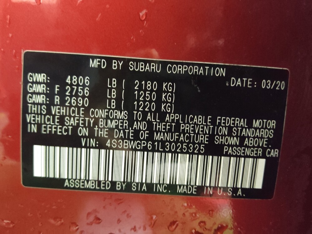 2020 Subaru Legacy in Greenville, NC 27834 - 18114542 33