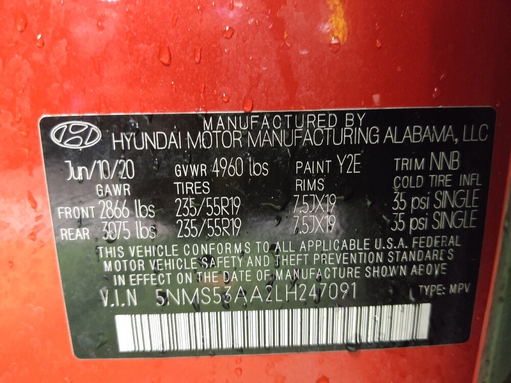 2020 Hyundai Santa Fe in Tallahassee, FL 32304 - 18114727 33