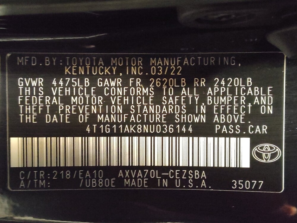 2022 Toyota Camry in Ocala, FL 34471 - 18114731 33