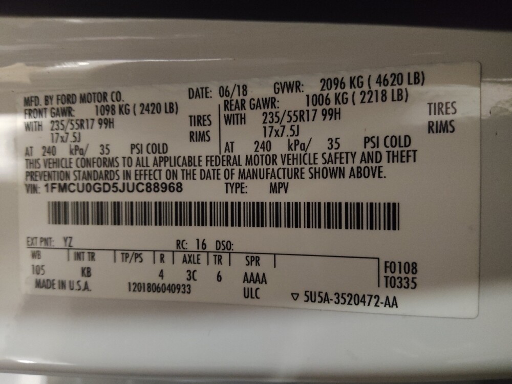 2018 Ford Escape in Salem, VA 24153 - 18114807 33