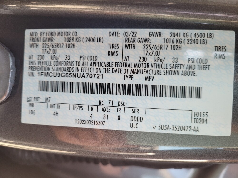 2022 Ford Escape in Downey, CA 90241 - 18114865 33