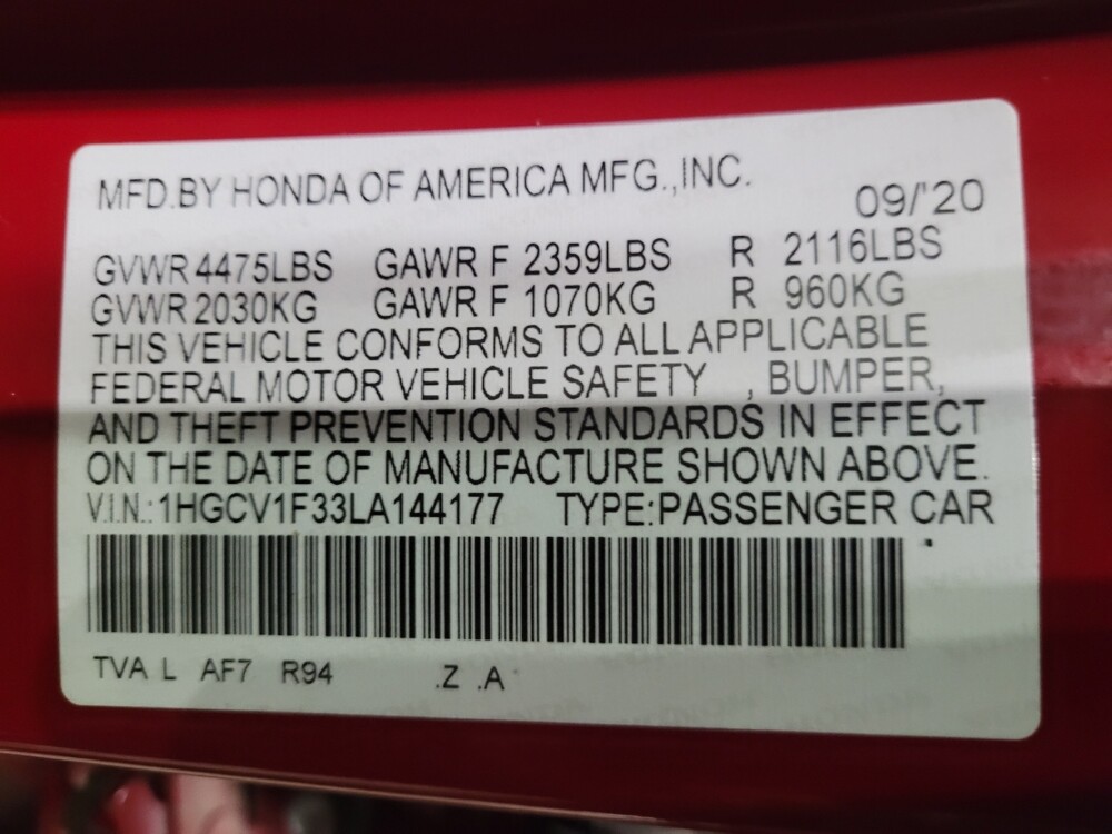 2020 Honda Accord in Allentown, PA 18103 - 18114871 33