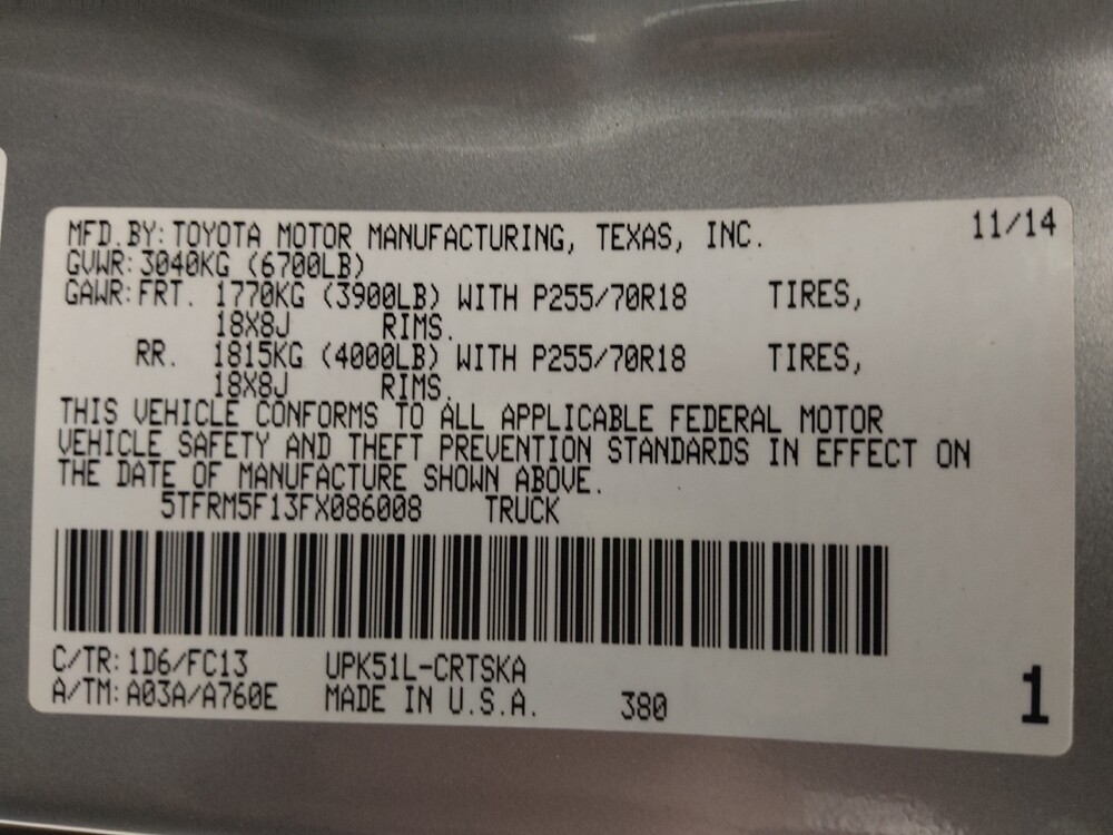 2015 Toyota Tundra in Tampa, FL 33612 - 18115069 33