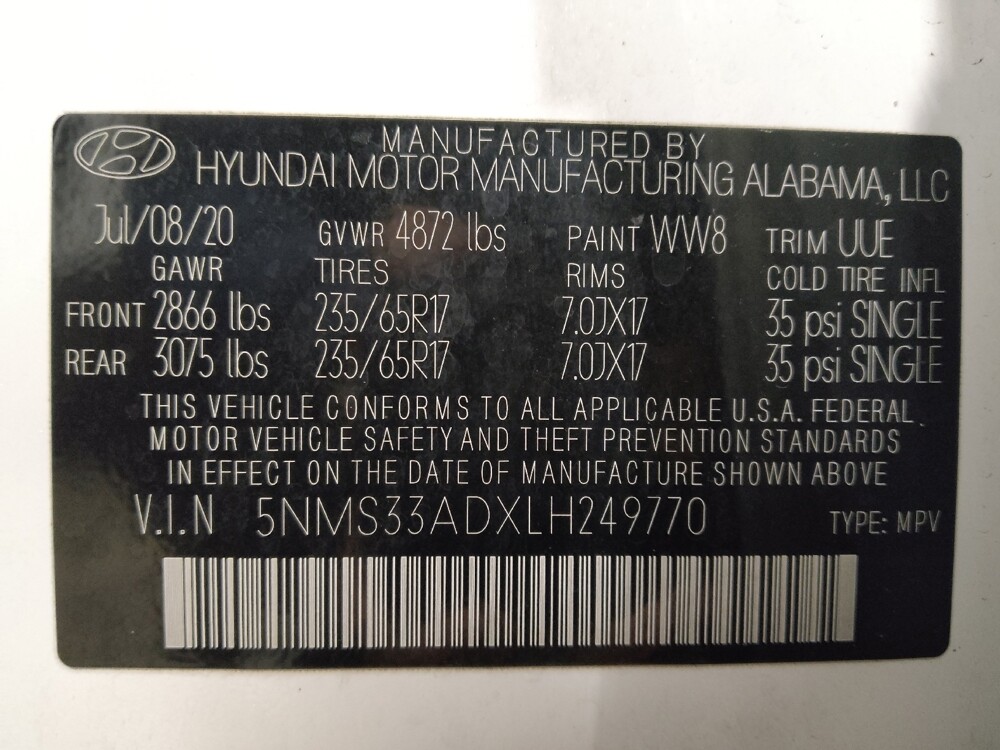 2020 Hyundai Santa Fe in Kissimmee, FL 34744 - 18115220 33