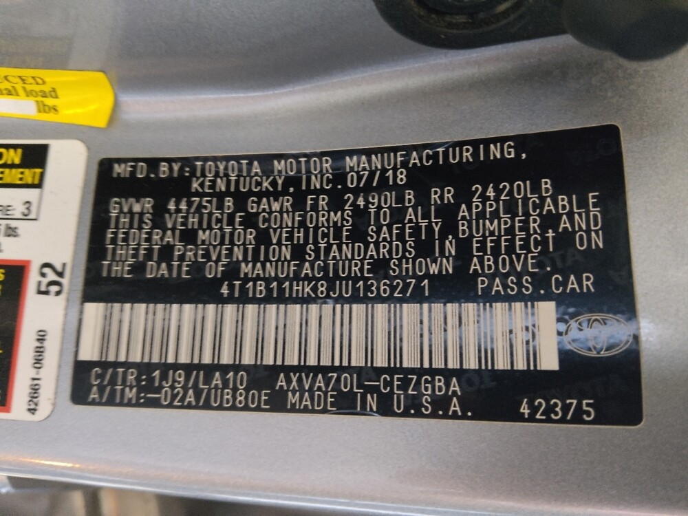 2018 Toyota Camry in Augusta, GA 30907 - 18115440 33