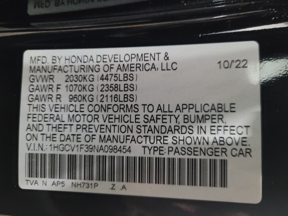 2022 Honda Accord in Temple Hills, MD 20746 - 18116073 33