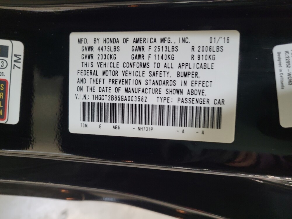 2016 Honda Accord in Sacramento, CA 95821 - 18116349 33