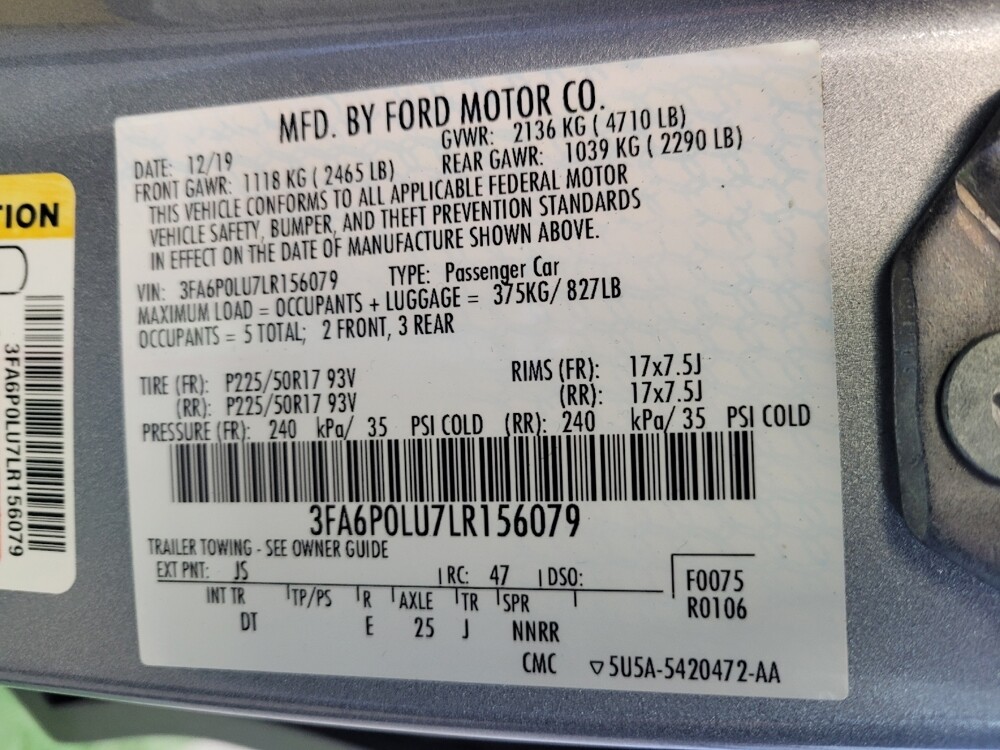 2020 Ford Fusion in Maple Heights, OH 44137 - 18116608 33