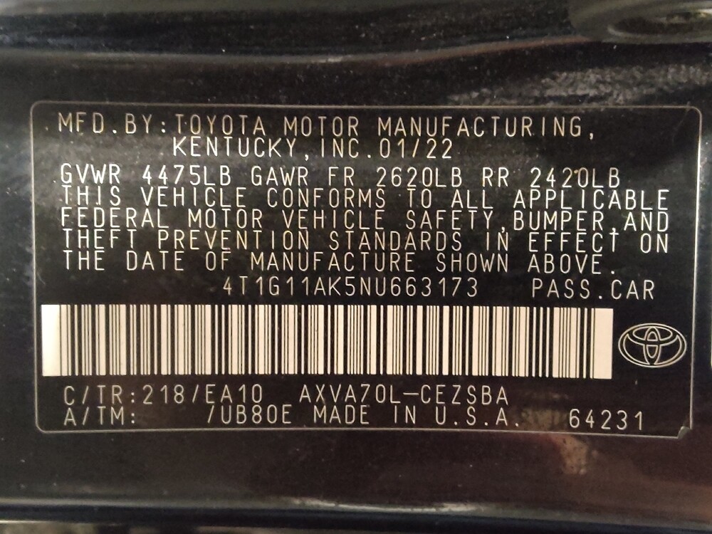 2022 Toyota Camry in Jacksonville, FL 32210 - 18117025 33