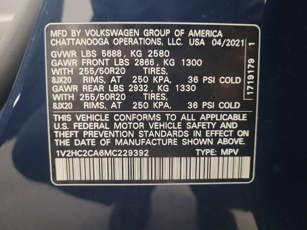 2021 Volkswagen Atlas in Eastpointe, MI 48021 - 18117035 33