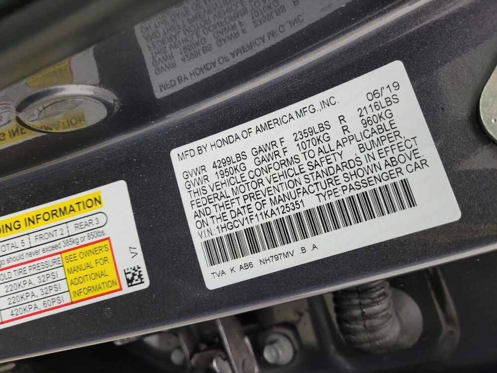 2019 Honda Accord in Eastpointe, MI 48021 - 18117236 33