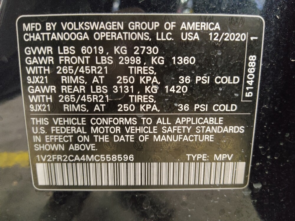 2021 Volkswagen Atlas in Fort Myers, FL 33907 - 18117284 33