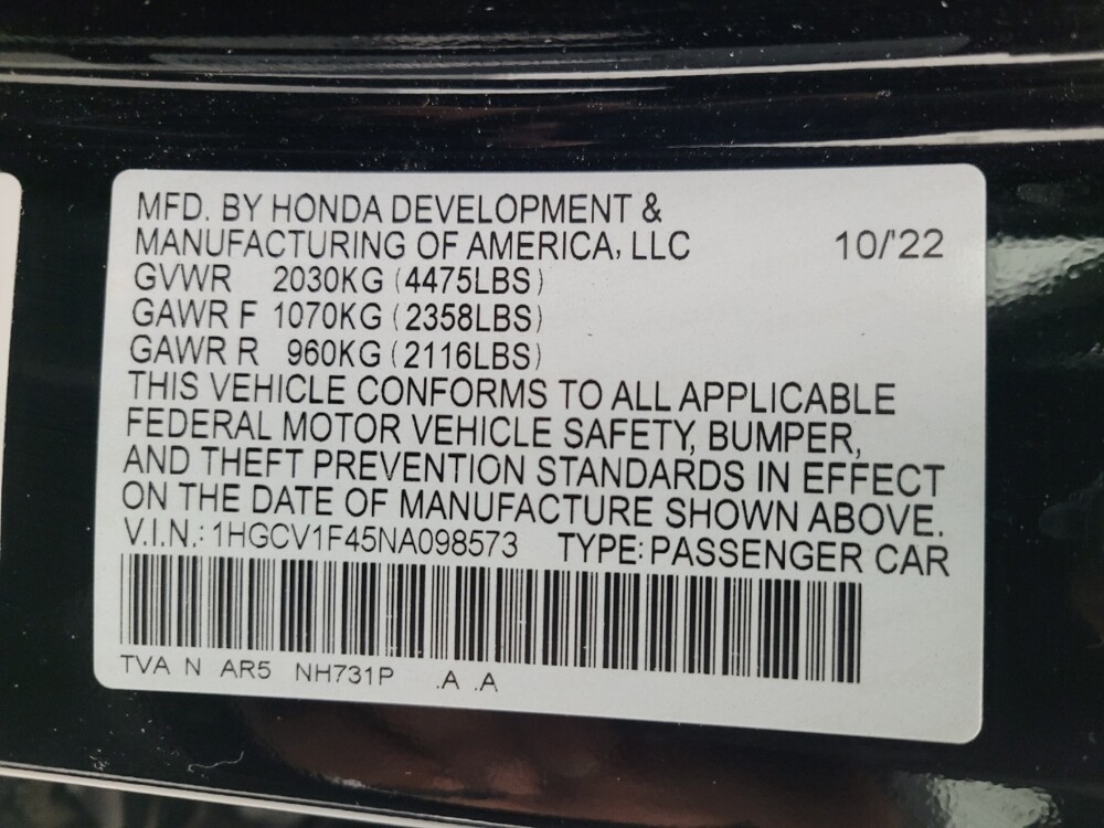 2022 Honda Accord in Antioch, TN 37013 - 18117439 33