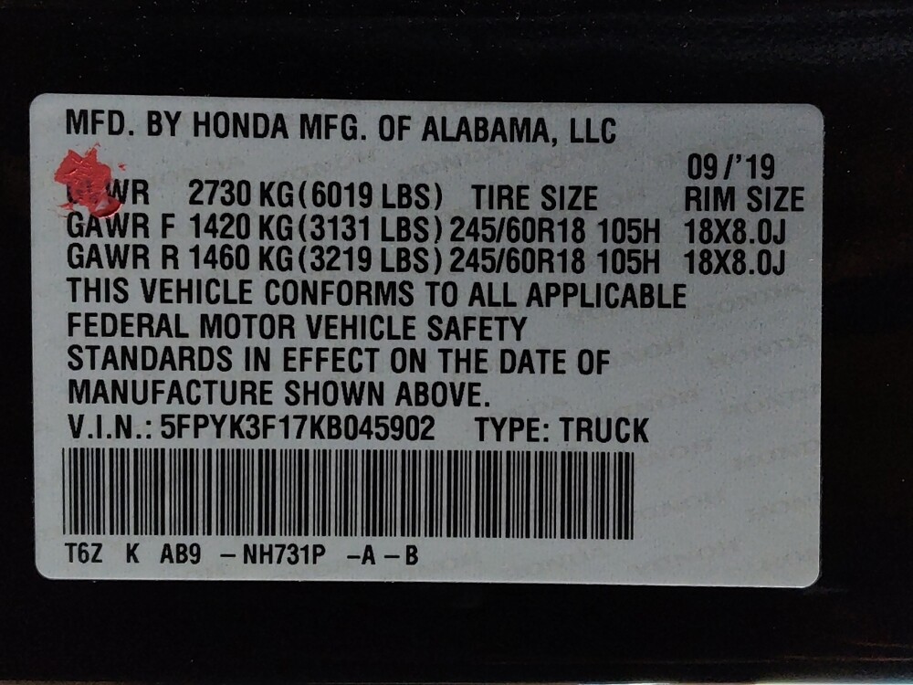 2019 Honda Ridgeline in Gainesville, FL 32609 - 18117642 33