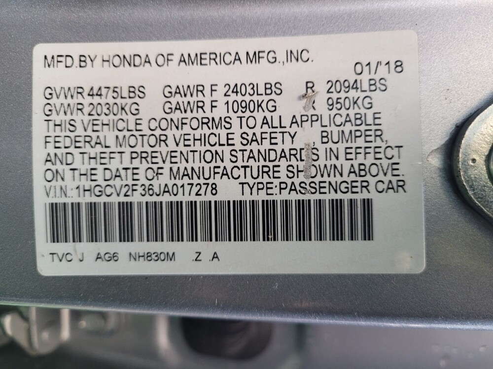 2018 Honda Accord in Lexington, KY 40509 - 18117704 33