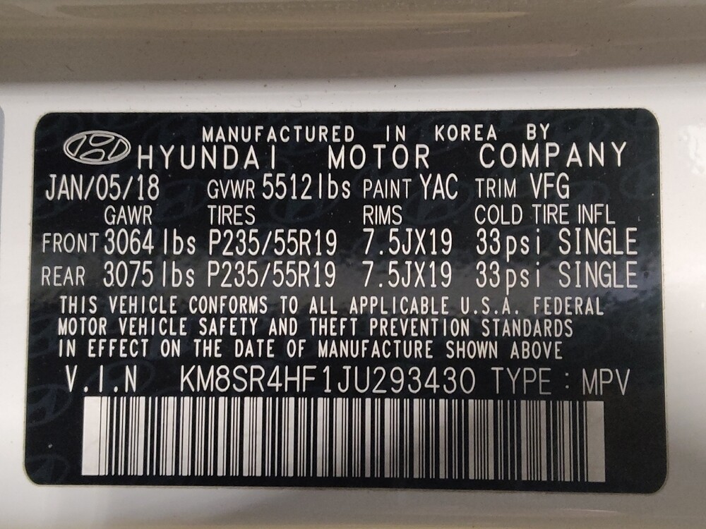 2018 Hyundai Santa Fe in Jacksonville, FL 32225 - 18117762 33