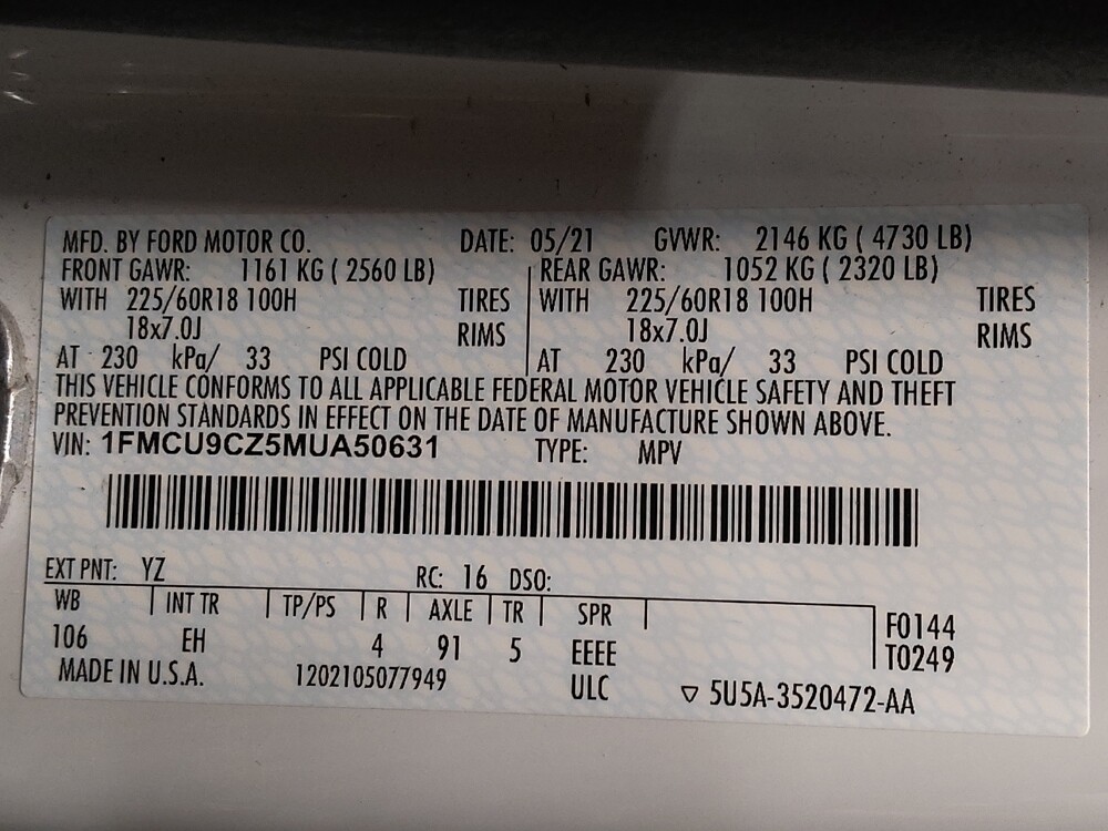 2021 Ford Escape in Savannah, GA 31419 - 18118103 33