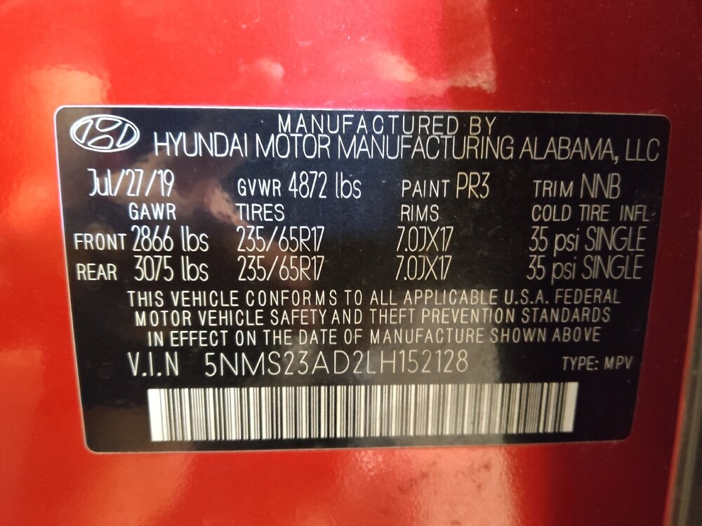 2020 Hyundai Santa Fe in Jacksonville, FL 32210 - 18118112 33