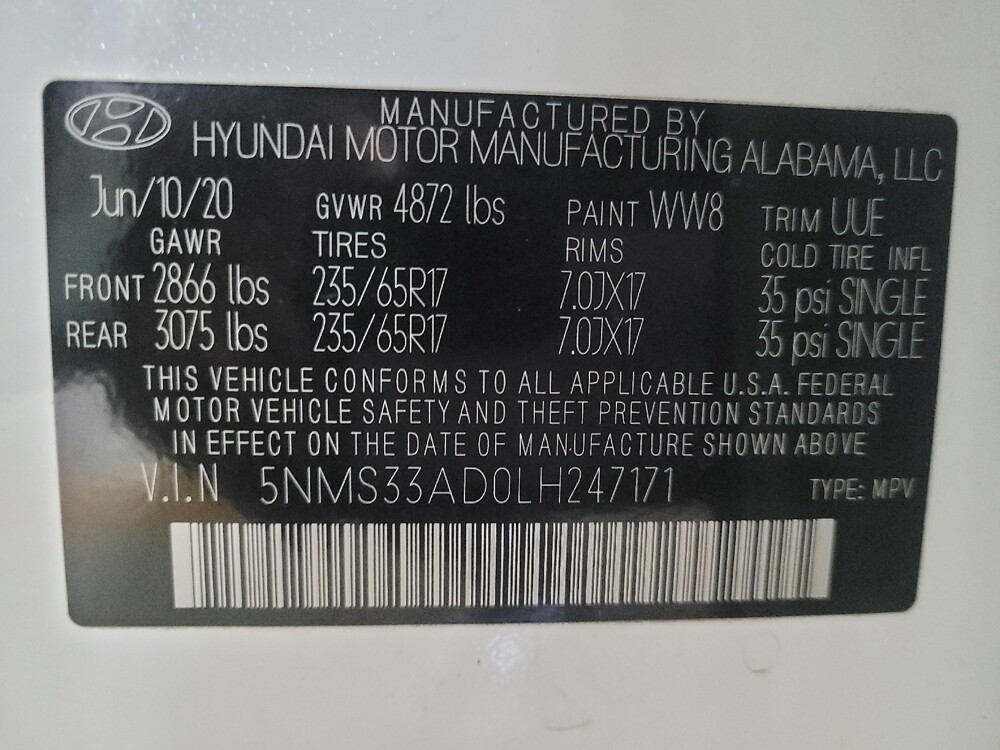 2020 Hyundai Santa Fe in Albany, GA 31705 - 18118526 33