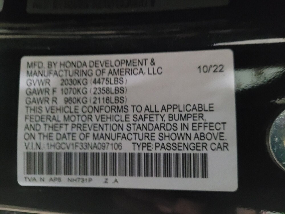 2022 Honda Accord in Langhorne, PA 19047 - 18118736 33