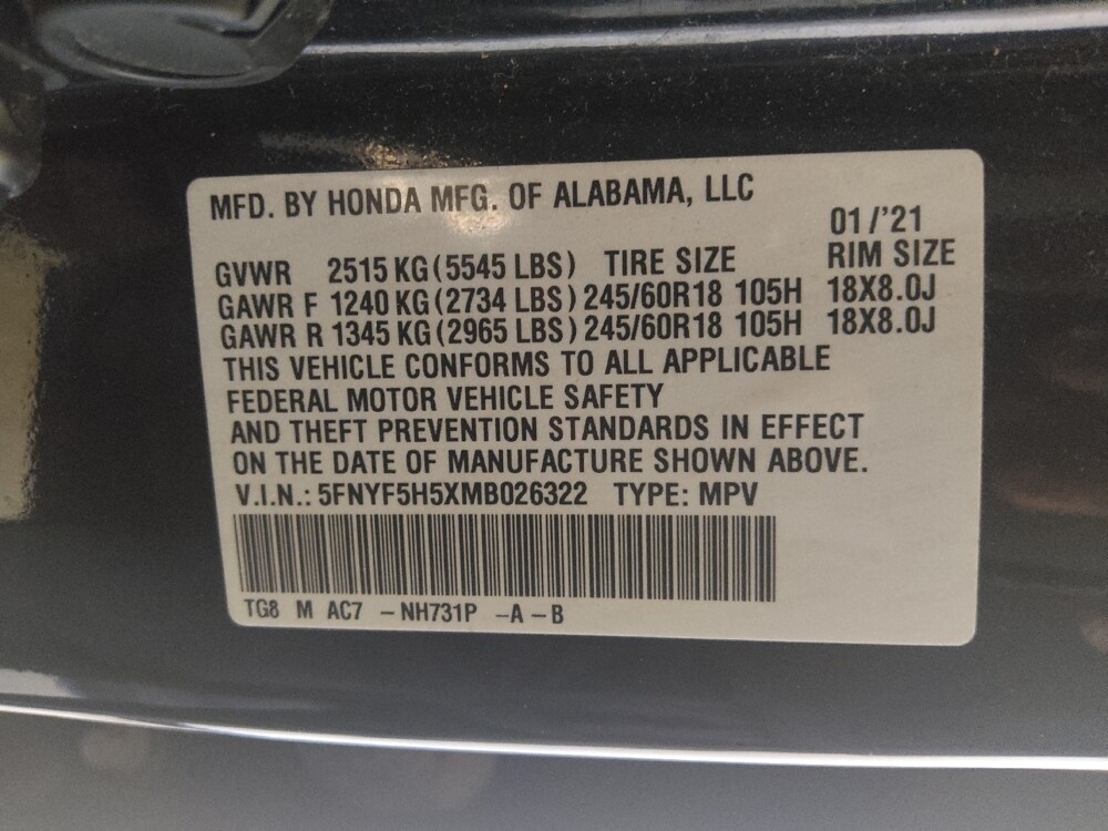 2021 Honda Pilot in Union City, GA 30291 - 18118809 33