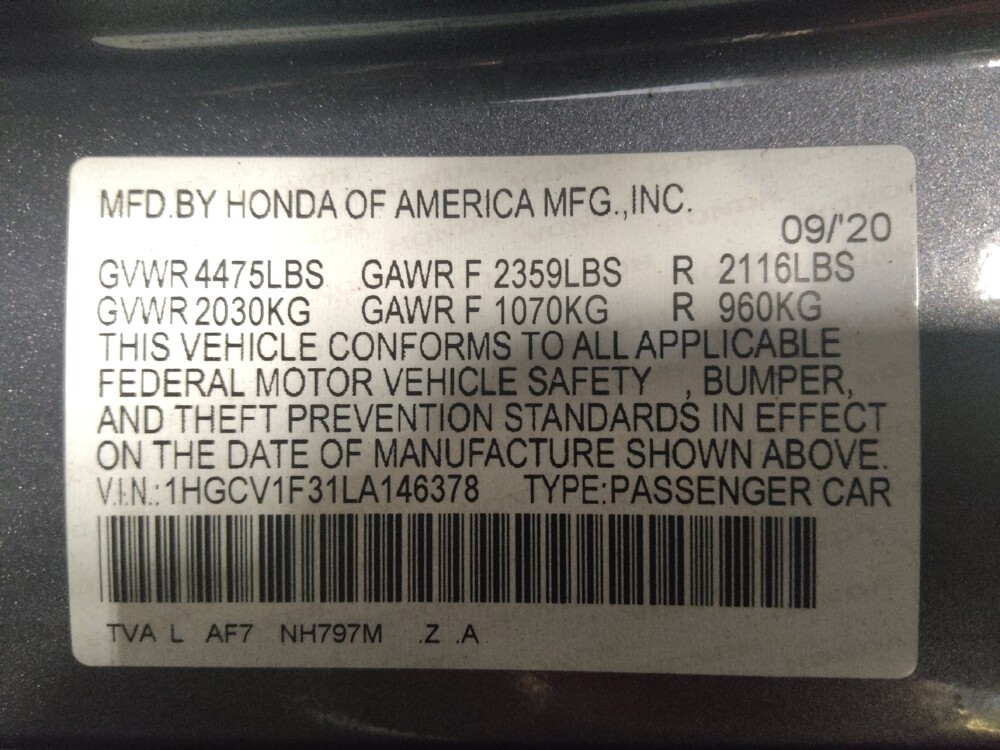 2020 Honda Accord in Jacksonville, FL 32210 - 18118914 33