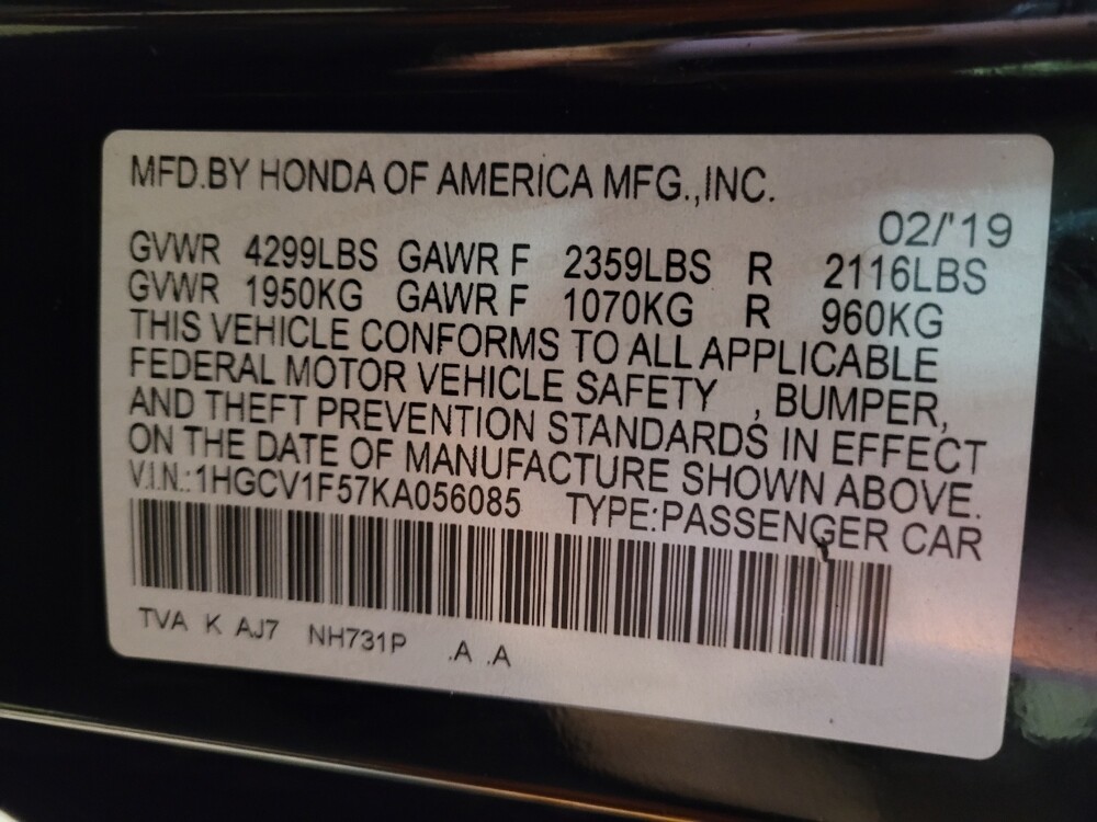 2019 Honda Accord in Raleigh, NC 27604 - 18118935 33