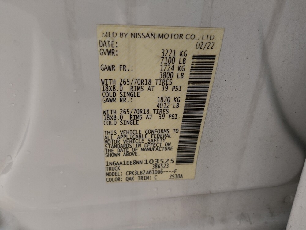 2022 Nissan Titan in Greensboro, NC 27407 - 18119127 33