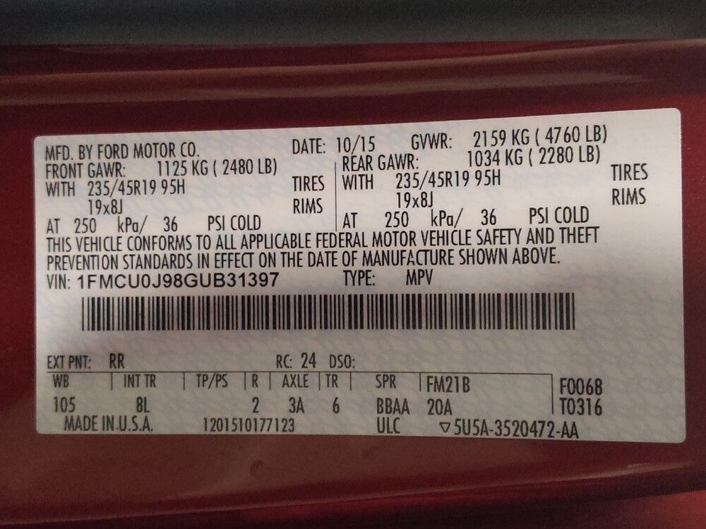 2016 Ford Escape in Gainesville, FL 32609 - 18119229 33