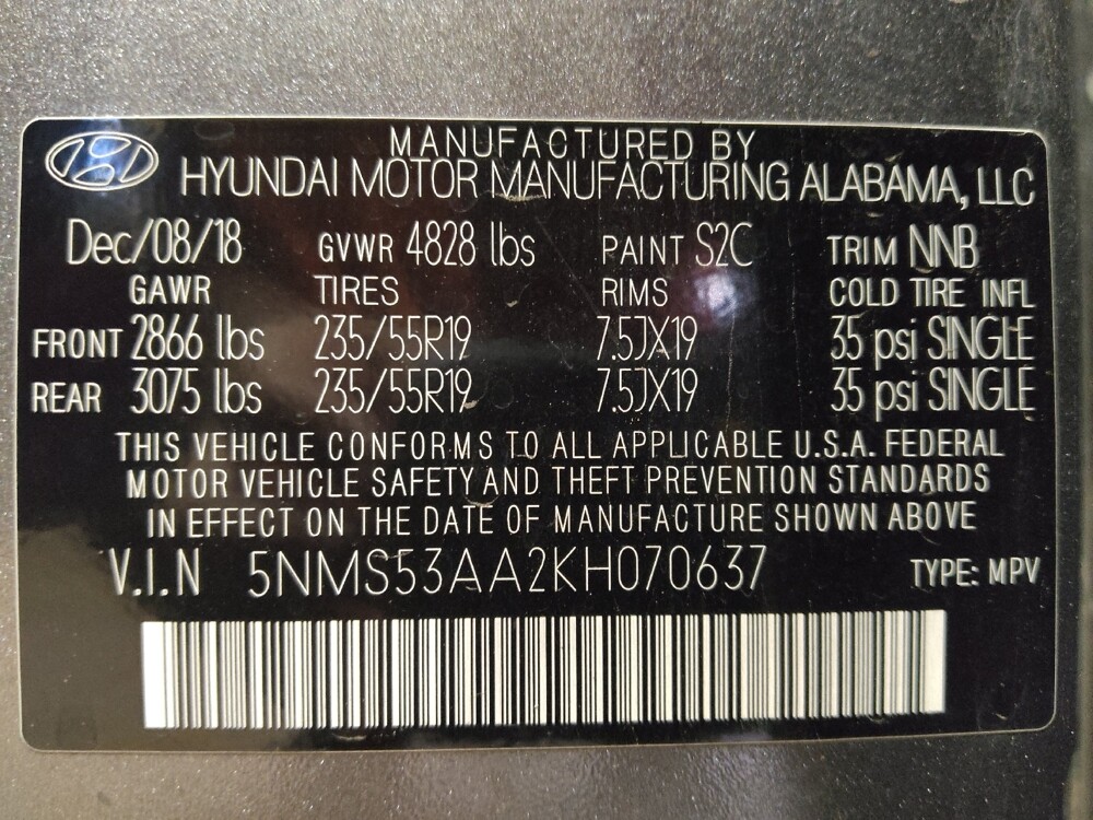 2019 Hyundai Santa Fe in West Palm Beach, FL 33409 - 18119431 33