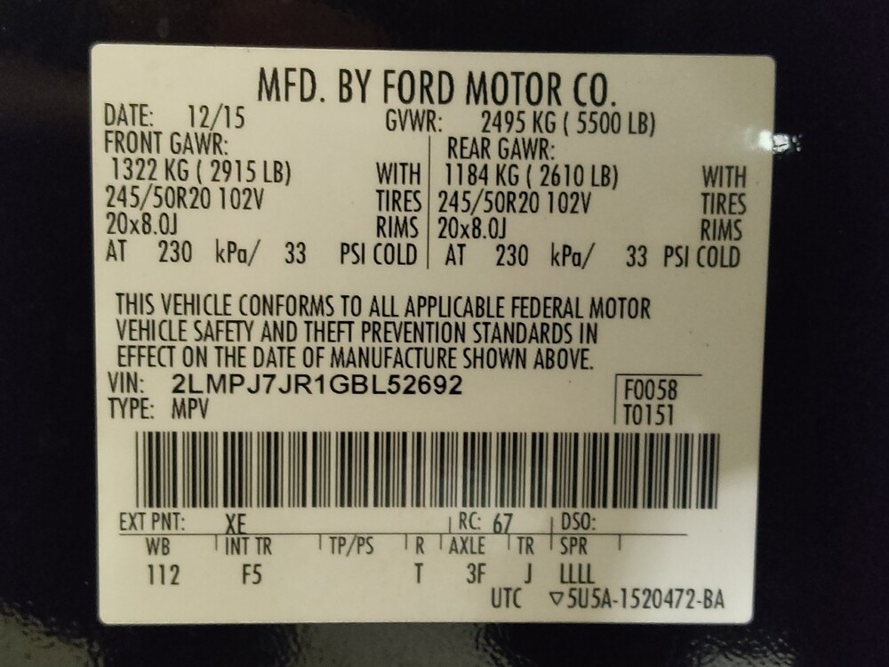 2016 Lincoln MKX in Ocala, FL 34471 - 18119441 33