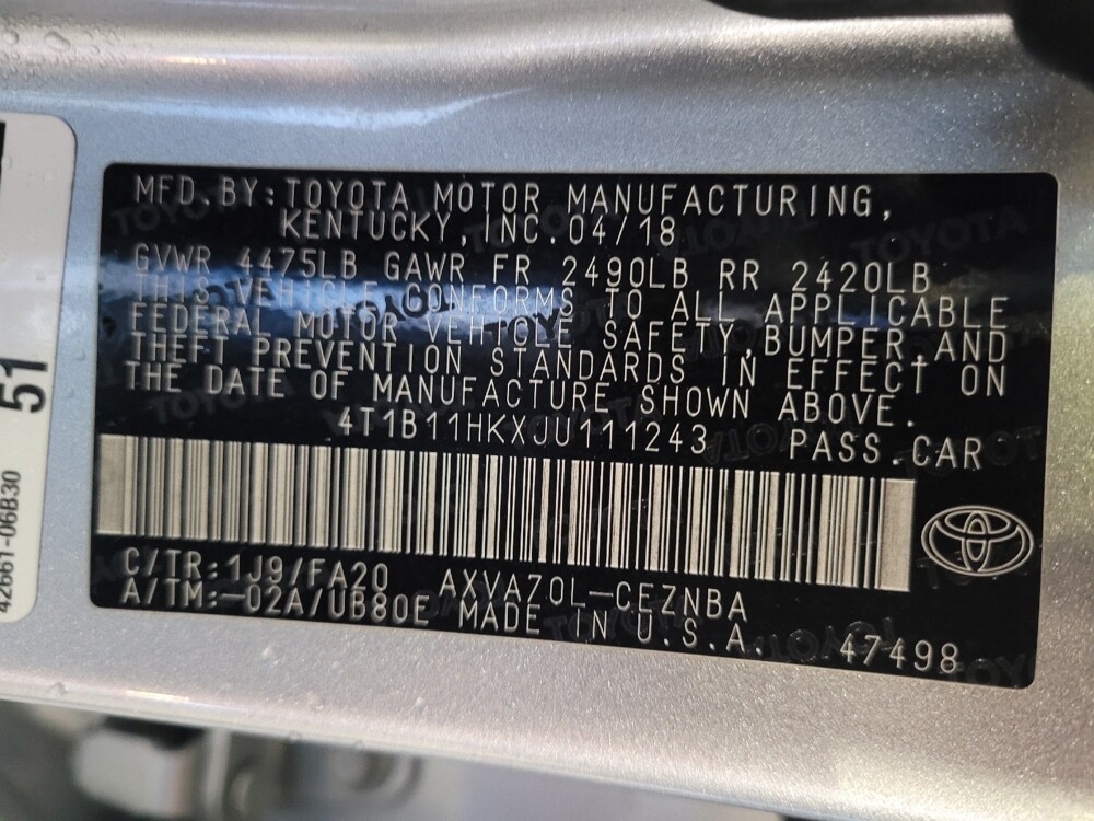 2018 Toyota Camry in Lakeland, FL 33815 - 18119722 33