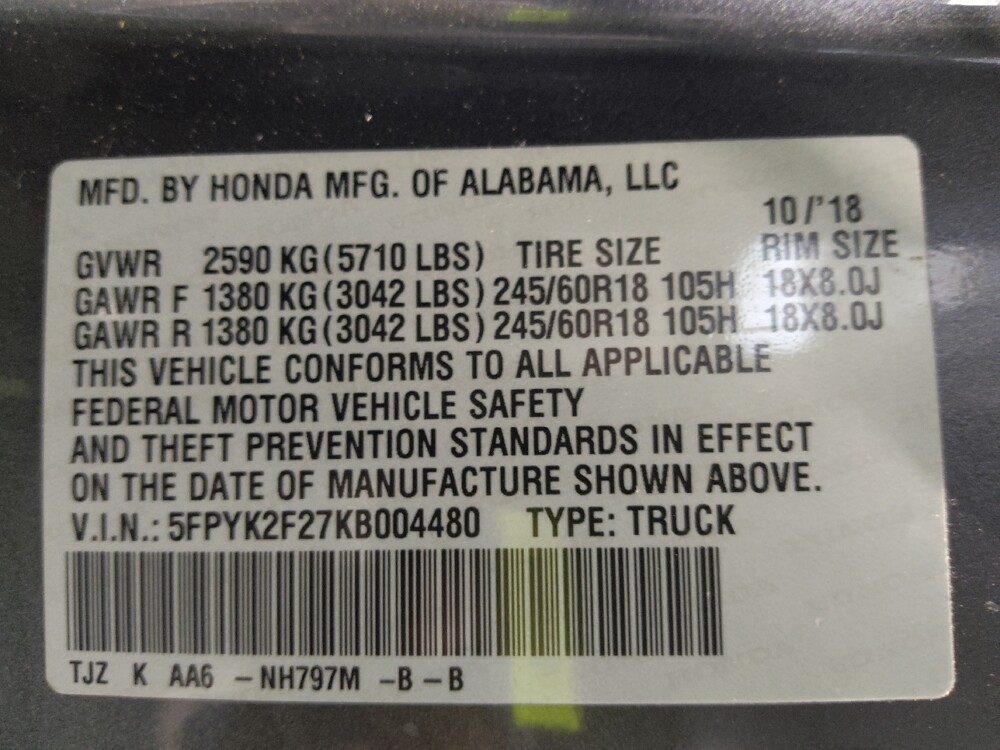 2019 Honda Ridgeline in Tampa, FL 33619 - 18119755 33