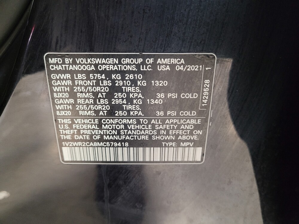 2021 Volkswagen Atlas in Downey, CA 90241 - 18119843 33