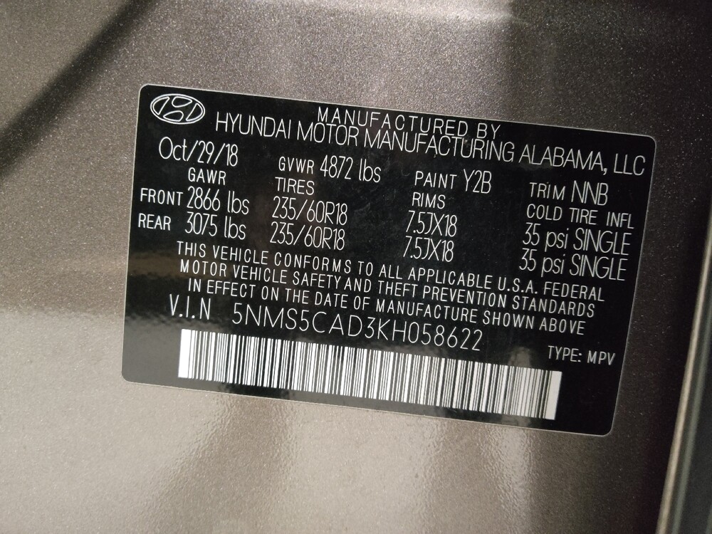 2019 Hyundai Santa Fe in Columbus, GA 31909 - 18119921 33