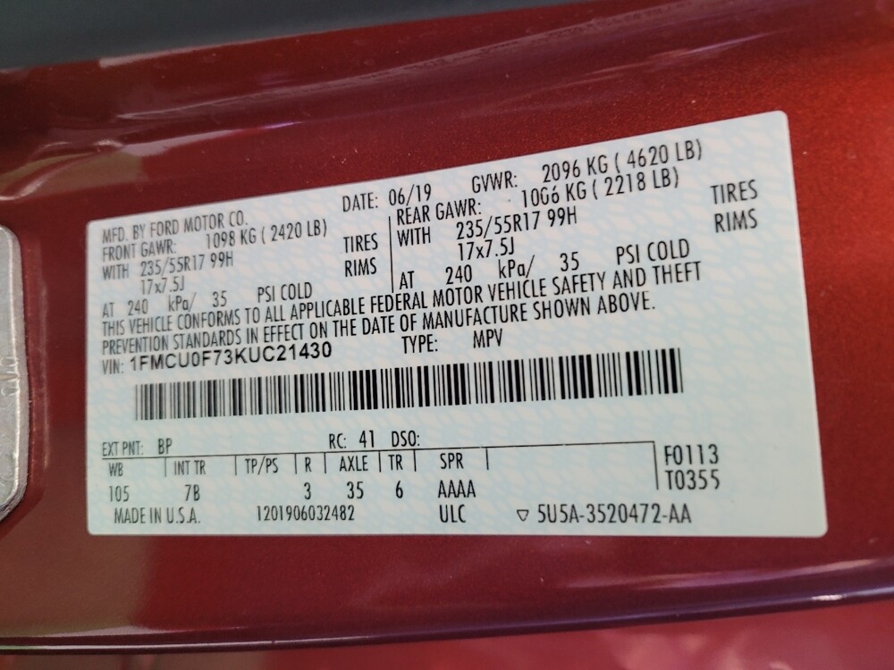 2019 Ford Escape in Maple Heights, OH 44137 - 18119978 33