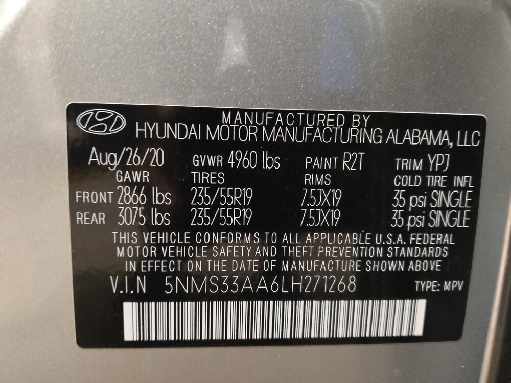 2020 Hyundai Santa Fe in Athens, GA 30606 - 18120216 33