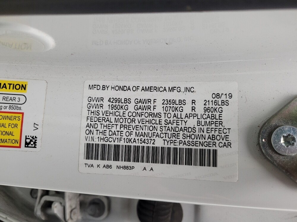 2019 Honda Accord in Grand Rapids, MI 49508 - 18120278 33