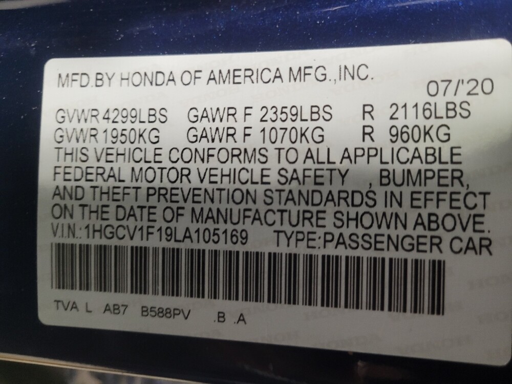 2020 Honda Accord in Macon, GA 31210 - 18120510 33