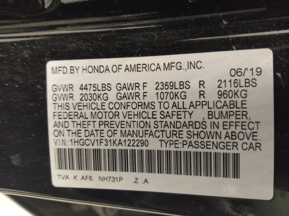 2019 Honda Accord in Denver, CO 80012 - 18120628 33