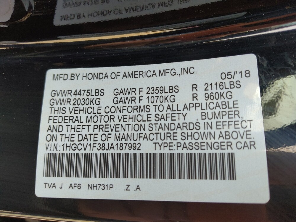 2018 Honda Accord in Lubbock, TX 79424 - 18120781 33