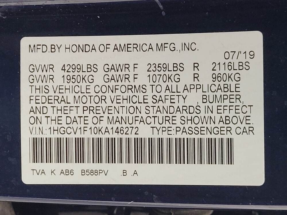 2019 Honda Accord in Memphis, TN 38115 - 18120889 33