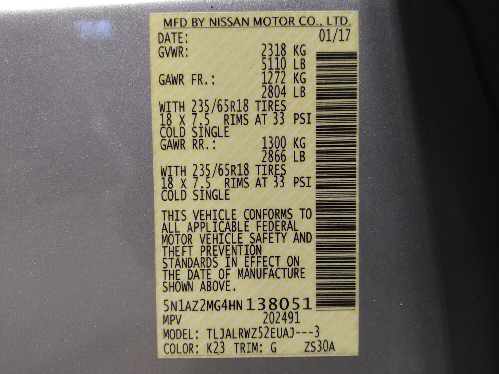 2017 Nissan Murano in West Palm Beach, FL 33409 - 18120908 33