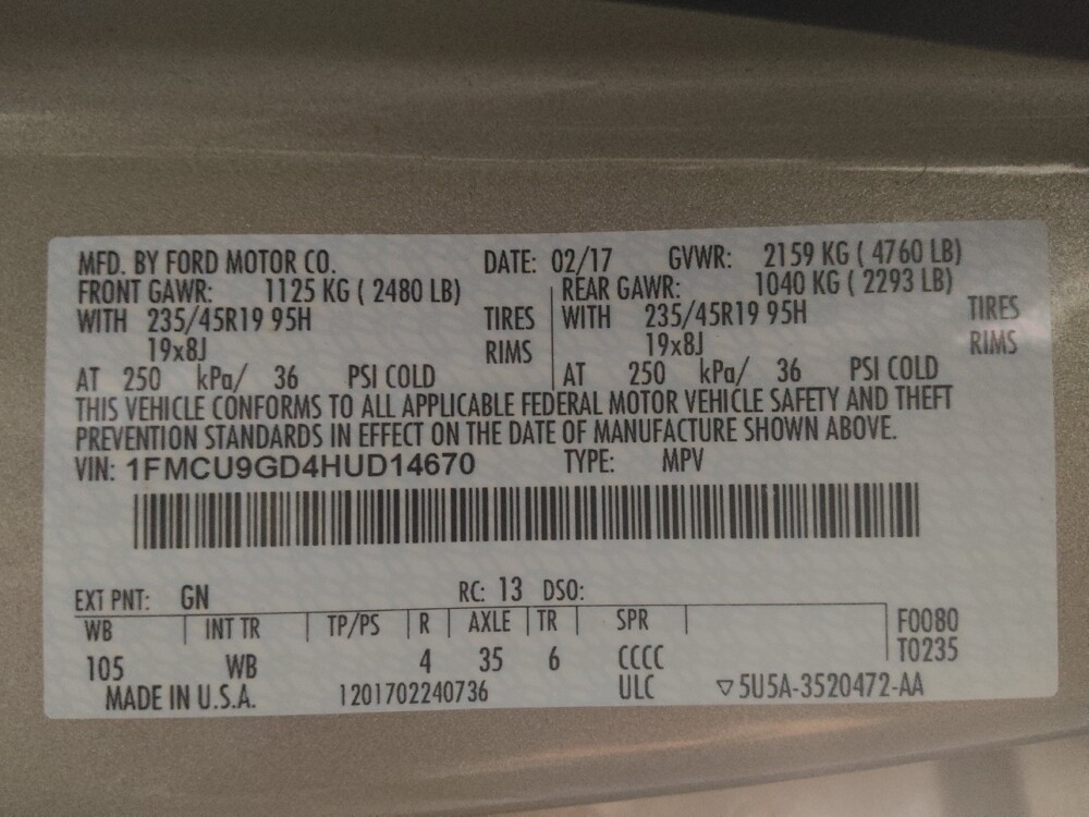 2017 Ford Escape in Kissimmee, FL 34744 - 18120963 33